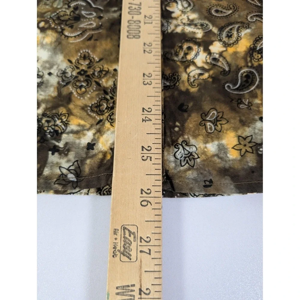 Scully Shirt Womens XL Brown Western Paisley Snap Button Long Sleeve Cowboy